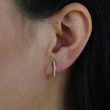 925 Silver Hexagon Small Huggie Hoop Earring