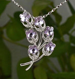 925 Silver CZ Crystal Rose Pendant 34mm PE37020
