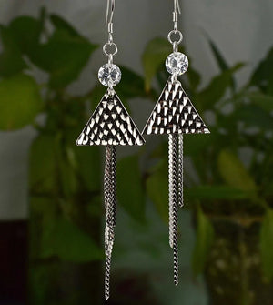 925 Silver CZ Earrings 80mm