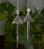 925 Silver CZ Earrings 80mm