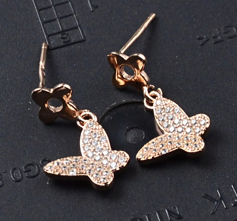 925 Silver CZ Star Earrings, 1.6g