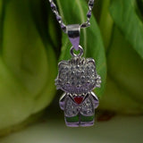 925 Sterling Silver Pendant CZ Kitty Cat PE3684