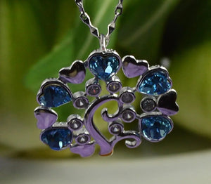 925 Silver Tree of Life Pendant with Austria Crystal, PE35618