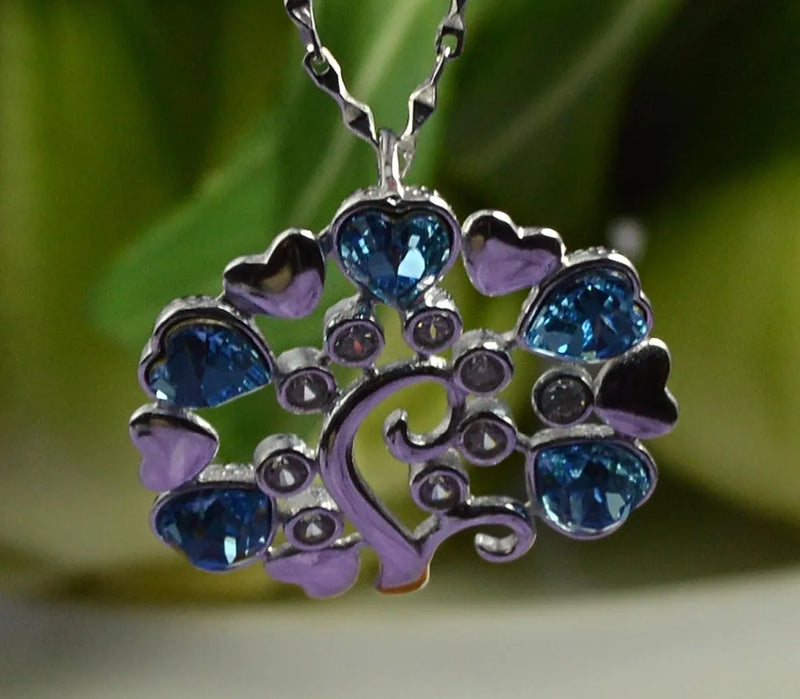 925 Silver Tree of Life Pendant with Austria Crystal, PE35618