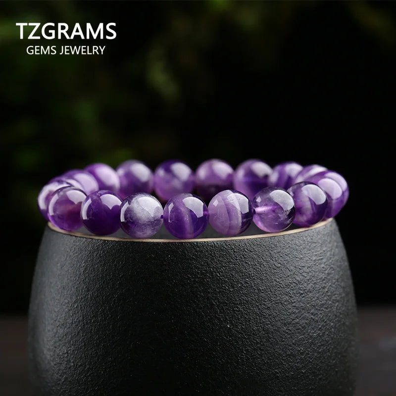 Amethyst Stone Beads Bracelet Fine Jewelry