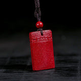 Cinnabar Necklace Pendant Talisman Mens Jewelry
