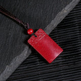 Cinnabar Necklace Pendant Talisman Mens Jewelry