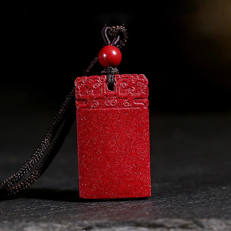 Cinnabar Necklace Pendant Talisman Mens Jewelry