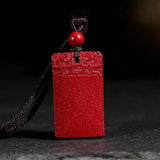 Cinnabar Necklace Pendant Talisman Mens Jewelry
