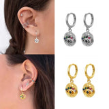 Guardian Stars Flowers God Eye Round Multi-hanging Hoop Earrings