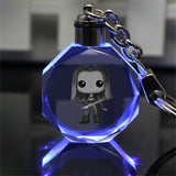 Guardians Raccoon Groot Anime LED Key Chains LOGO Figure Keyring Crystal Toy
