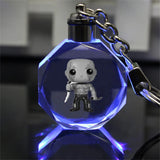 Guardians Raccoon Groot Anime LED Key Chains LOGO Figure Keyring Crystal Toy