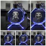 Guardians Raccoon Groot Anime LED Key Chains LOGO Figure Keyring Crystal Toy