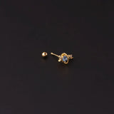 Zircon Stainless Steel Star Moon Piercing Nails
