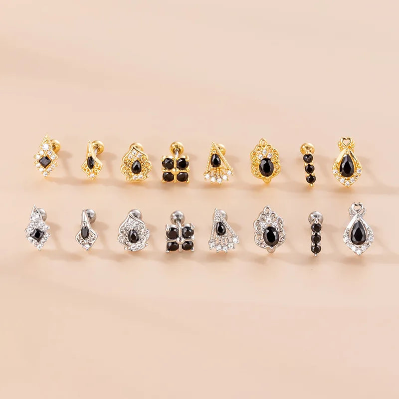 Zircon Ear Bone Stud Stainless Steel