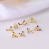 Exaggeration Animal Stud Stainless Steel Fine Rod Screw Ball Stud Ear