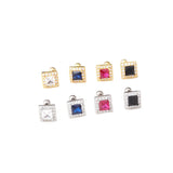 Zircon Quadrangular Bone Nail Ear Stud Pair