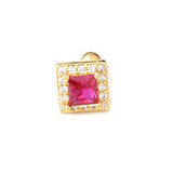 Zircon Quadrangular Bone Nail Ear Stud Pair