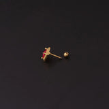 Zircon Quadrangular Bone Nail Ear Stud Pair