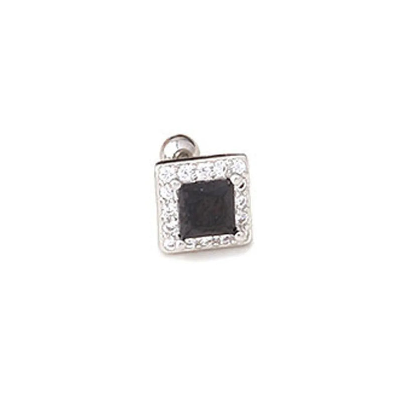 Zircon Quadrangular Bone Nail Ear Stud Pair
