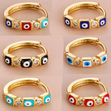 Boho Style Square Oil Painted Ear Studs