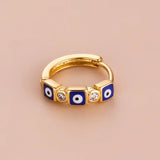 Boho Style Square Oil Painted Ear Studs