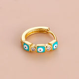 Boho Style Square Oil Painted Ear Studs