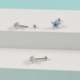 Stainless Steel Zircon Studs Heart-shaped Ear Studs