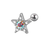 Stainless Steel Zircon Studs Heart-shaped Ear Studs