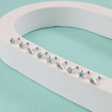 Stainless Steel Zircon Studs Heart-shaped Ear Studs