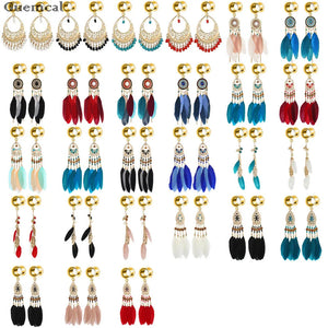 Feather Dangle Earring Ear Gauges Piercing