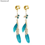 Feather Dangle Earring Ear Gauges Piercing