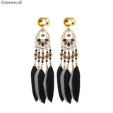 Feather Dangle Earring Ear Gauges Piercing
