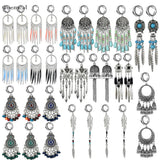 2pcs Long Leaf Bell Pendant Ear Expanders 6mm-30mm Piercing Jewelry