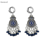2pcs Long Leaf Bell Pendant Ear Expanders 6mm-30mm Piercing Jewelry