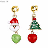 2pcs Asymmetric Santa Bee Star Earrings