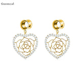 Personalized Five-pointed Star Letter Cat Rose Flower Pendant Ear Piercing