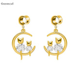 Personalized Five-pointed Star Letter Cat Rose Flower Pendant Ear Piercing