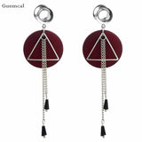 2pcs Stainless Steel Dream Catcher Geometric Heart Tassel Earrings