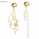 2pcs Stainless Steel Dream Catcher Geometric Heart Tassel Earrings