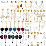 2pcs Stainless Steel Dream Catcher Geometric Heart Tassel Earrings