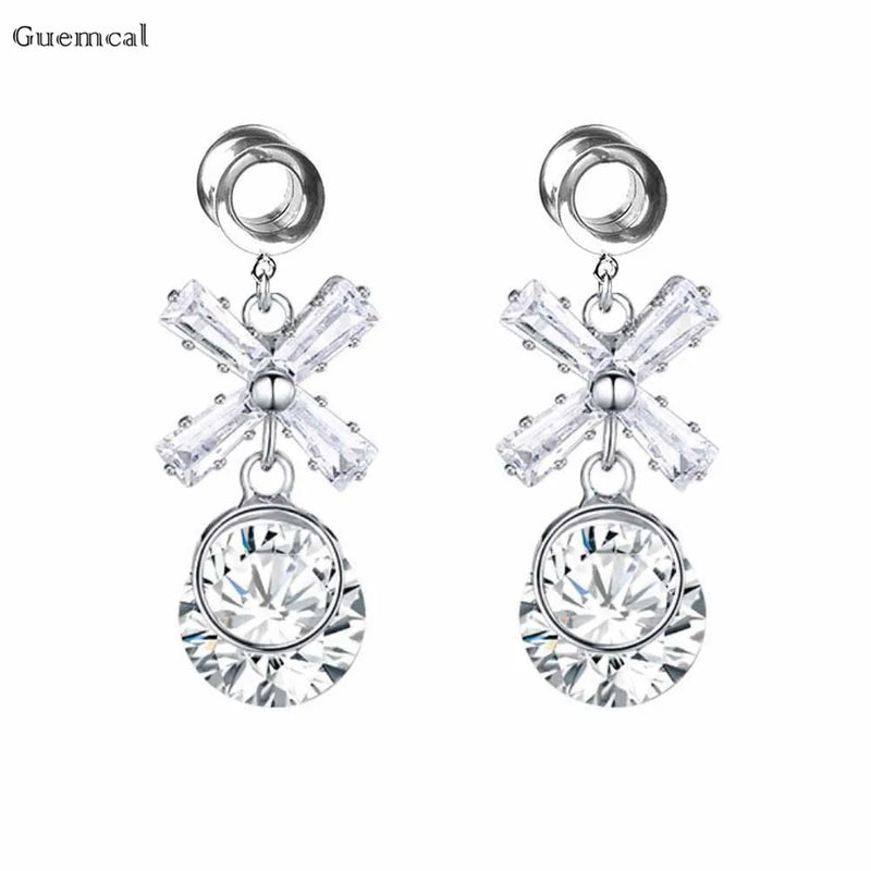 2pcs Stainless Steel Bowknot Fan Ear Expansion Piercing