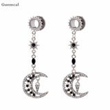 Zircon Long Sun Pentagram Tassel Ear Expander Piercing