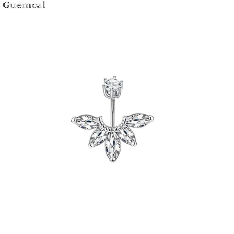 Golden Zircon Crystal Belly Button Ring Tassel Belly Button
