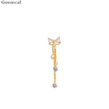 Golden Zircon Crystal Belly Button Ring Tassel Belly Button