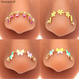 Stainless Steel Butterfly Nose Ring Flower-shaped Nose Nail