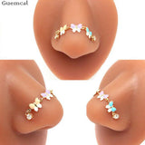 Stainless Steel Butterfly Nose Ring Flower-shaped Nose Nail