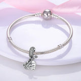 Guitar Heart Dangle Charms 925 Silver Bracelet DIY