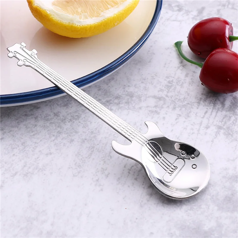 Stainless Steel Guitar Coffee Teaspoons, Set of 4