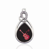 Guitar Circle Charm for DIY Jewelry Making
